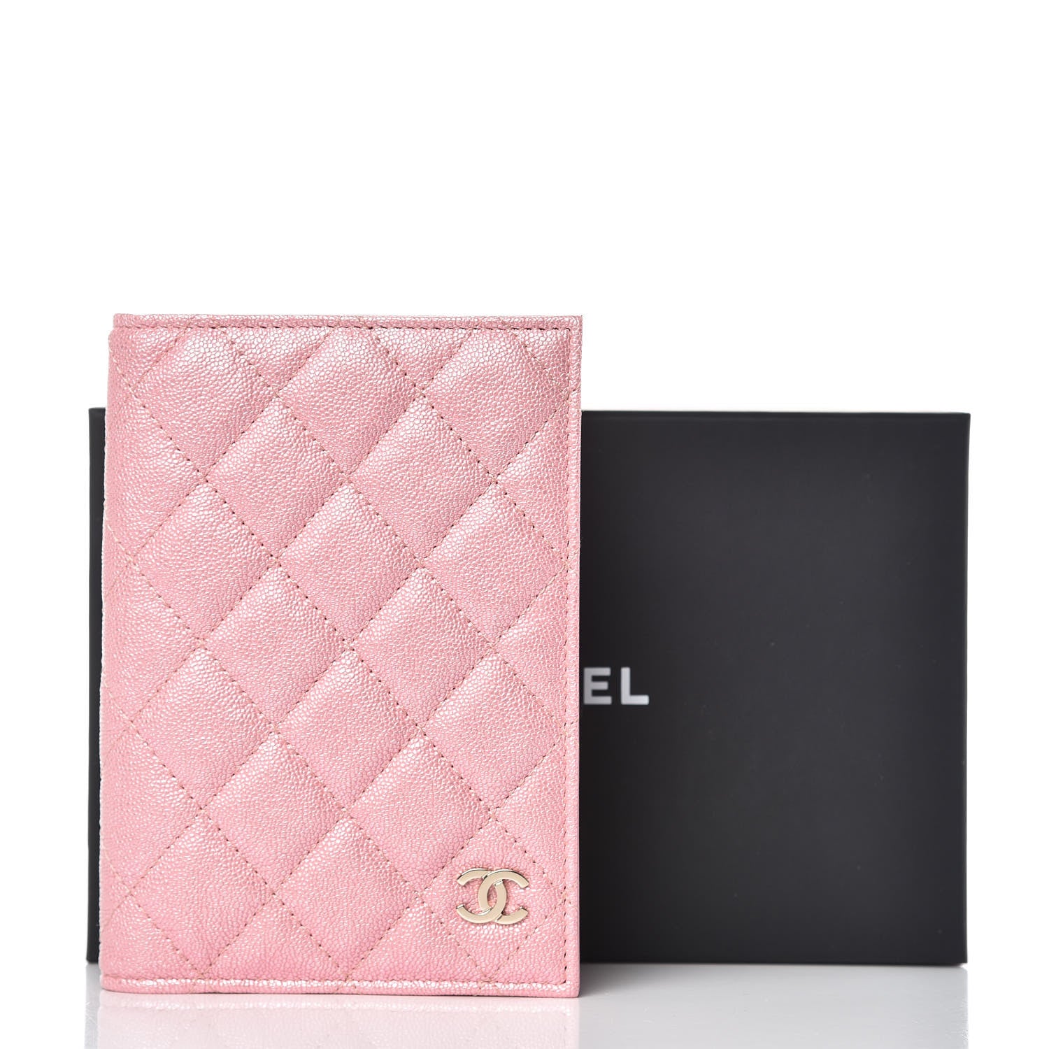Chanel Iridescent Caviar Quilted Passport Holder Pink 8 of 8