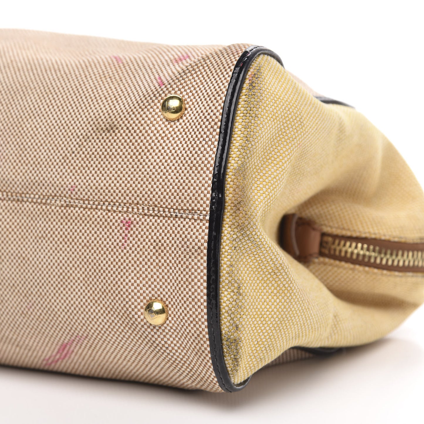 Canvas Colorblock Small Chameleon Tote Natural