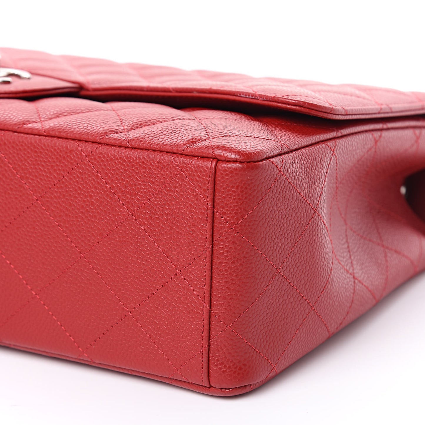 Caviar Quilted Maxi Single Flap Red