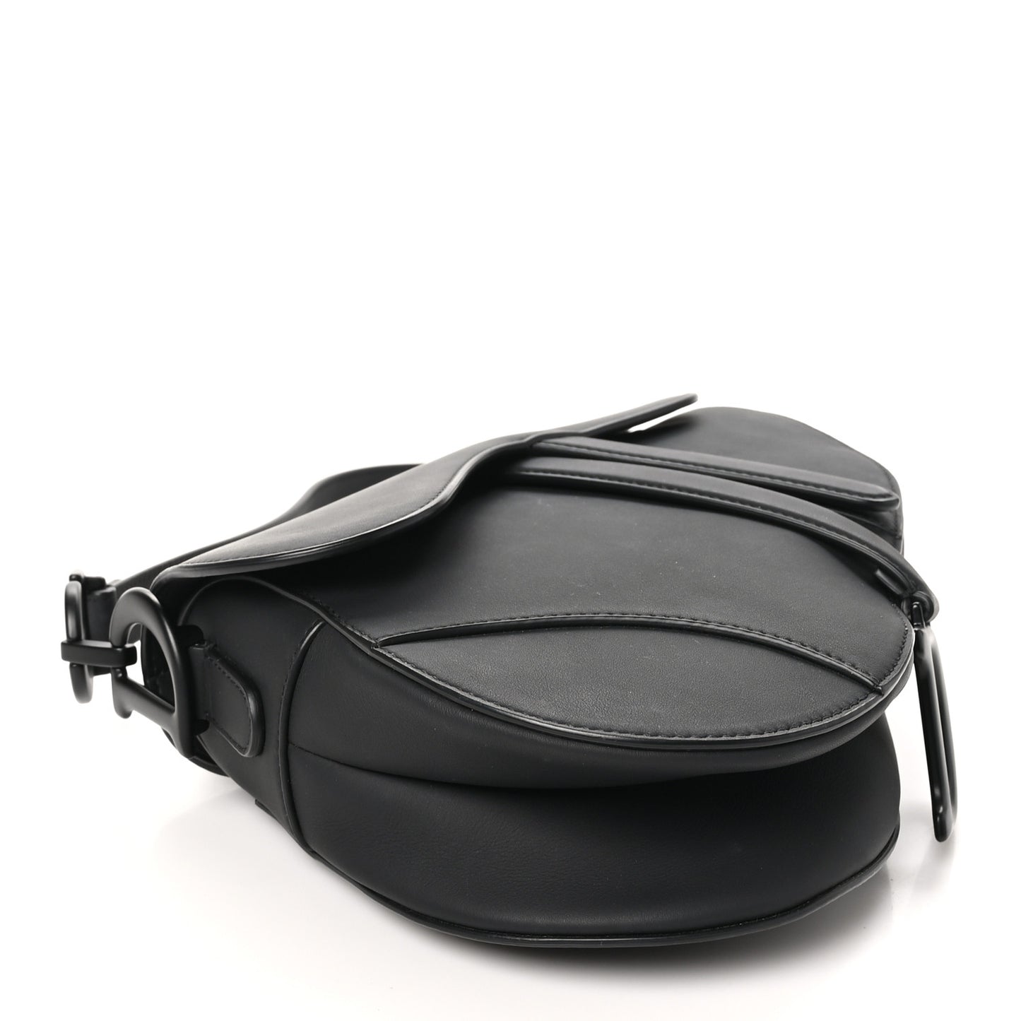 Ultra Matte Calfskin Saddle Bag Black