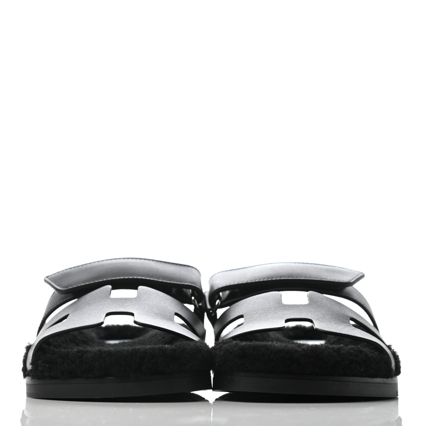 Calfskin Woolskin Womens Chypre Sandals 37 Black