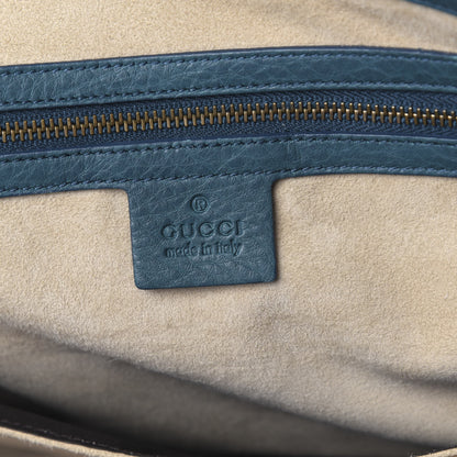 Gucci Pebbled Calfskin Medium 1973 Top Handle Satchel Deep Cobalt 6 of 10