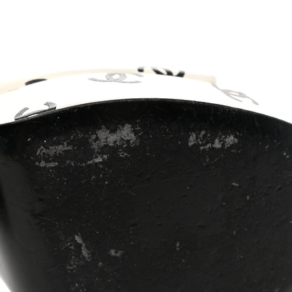 Chanel Printed Lambskin Coco Beach Platform Sandals 37 White Black 9 of 15