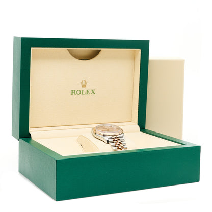 Rolex Stainless Steel 18K Everose Gold Diamond 36mm Oyster Perpetual Datejust Watch Rose Roman 126231 5 of 5
