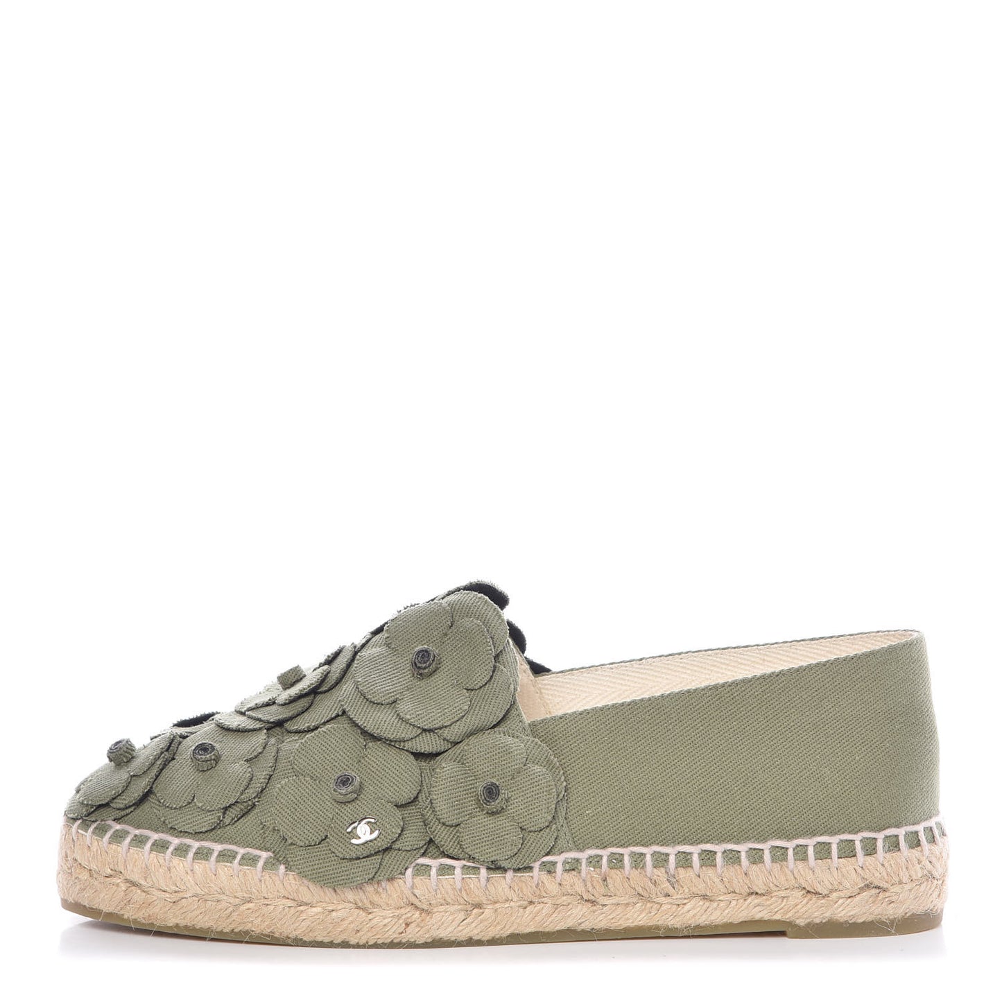 Fabric Camellia CC Espadrilles 38 Khaki
