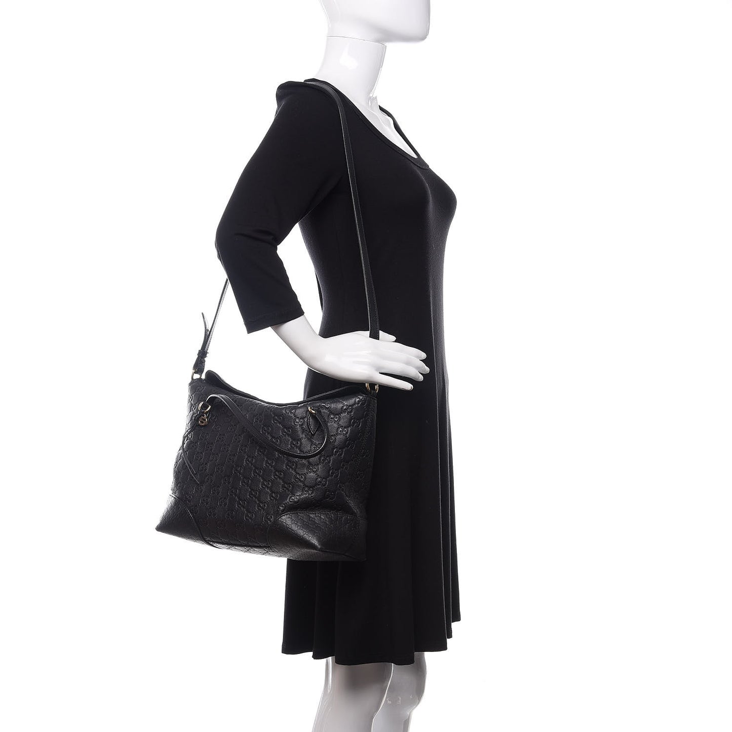 Guccissima Medium Bree Foldover Tote Black