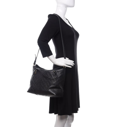 Gucci Guccissima Medium Bree Foldover Tote Black 3 of 23