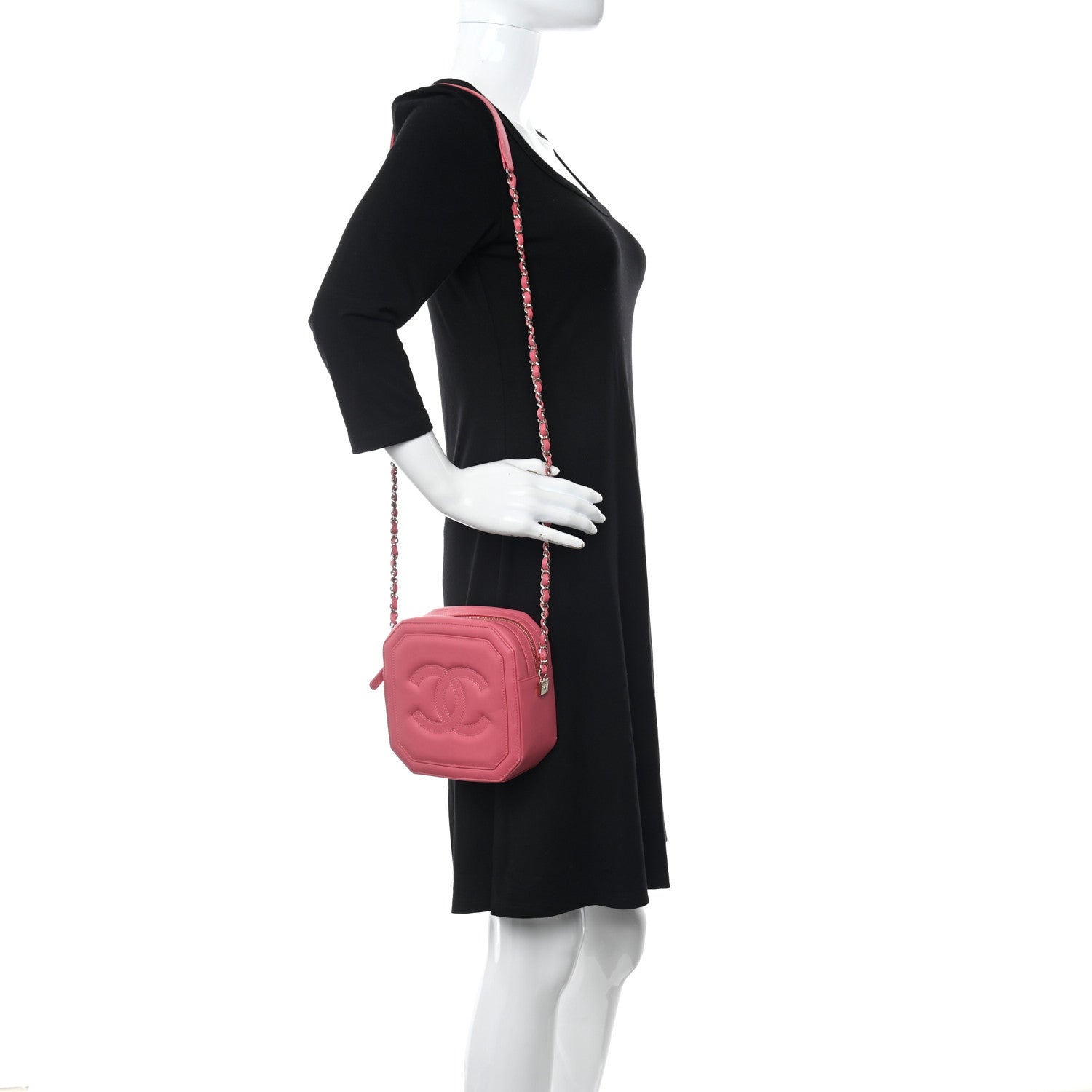Chanel Calfskin CC Clock Camera Case Pink 2 of 14