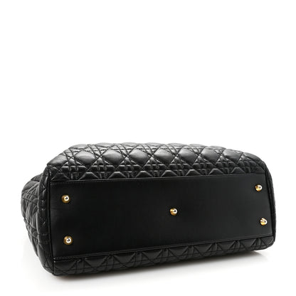 Christian Dior Lambskin Cannage Medium Dior Soft Shopping Tote Black 4 of 9