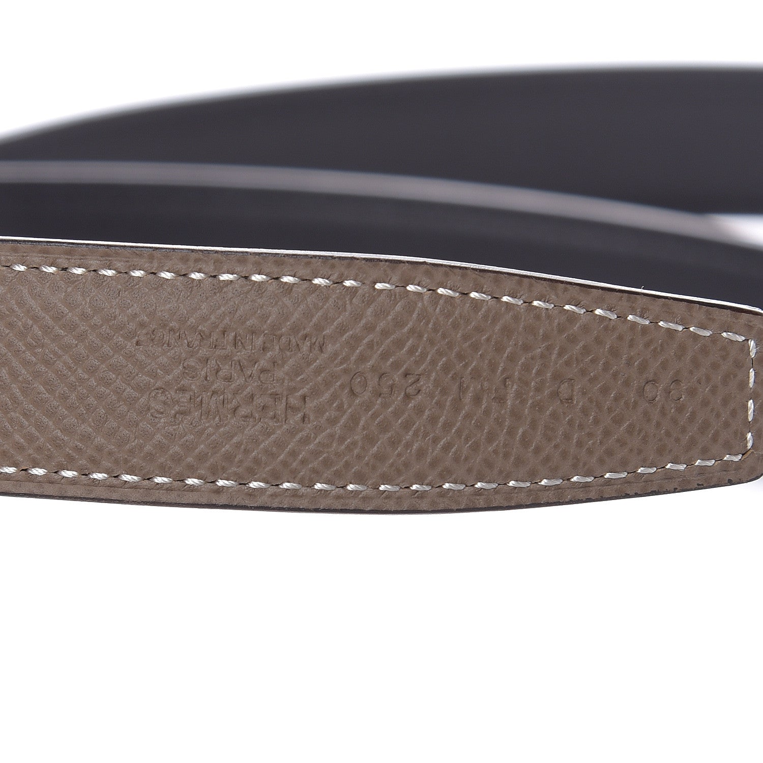 Hermes Epsom Swift 24mm Tresor Belt 90 Etoupe Black 5 of 7