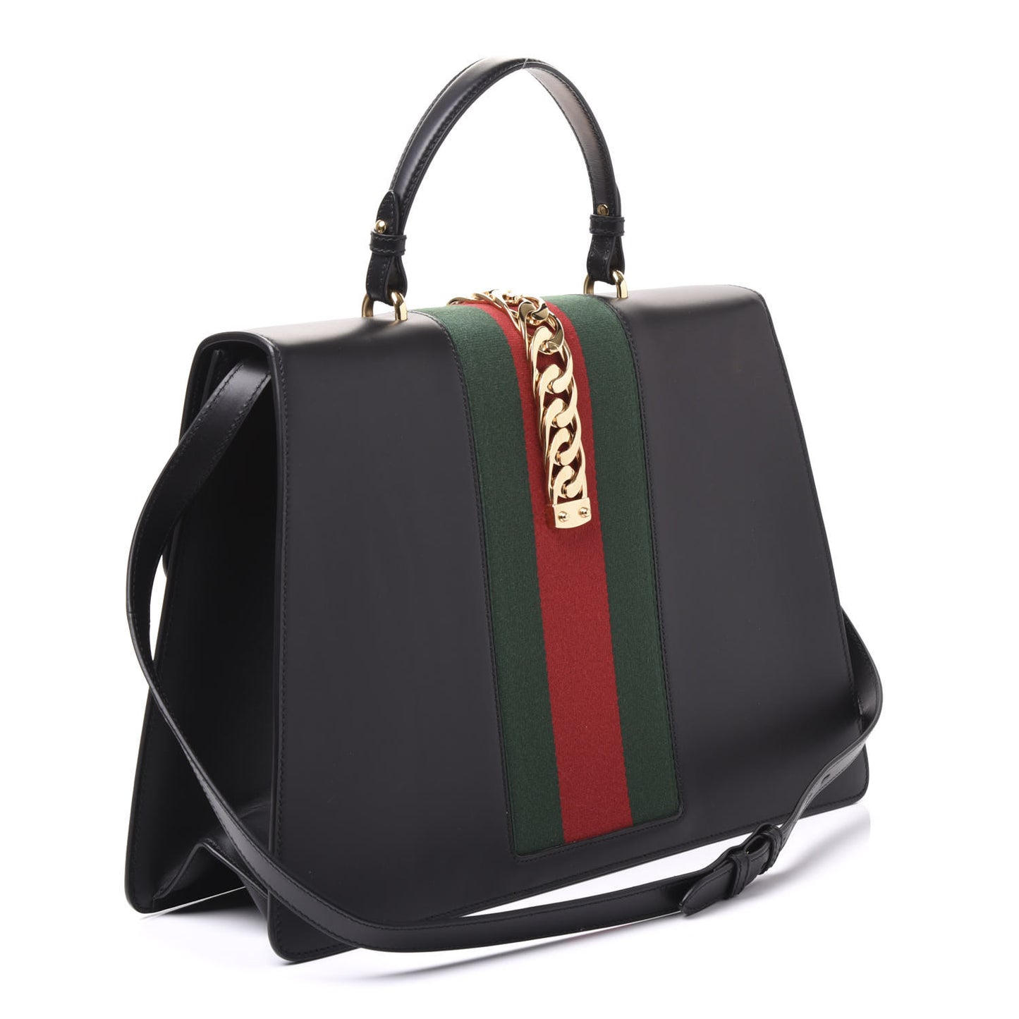 Calfskin Maxi Sylvie Top Handle Bag Black