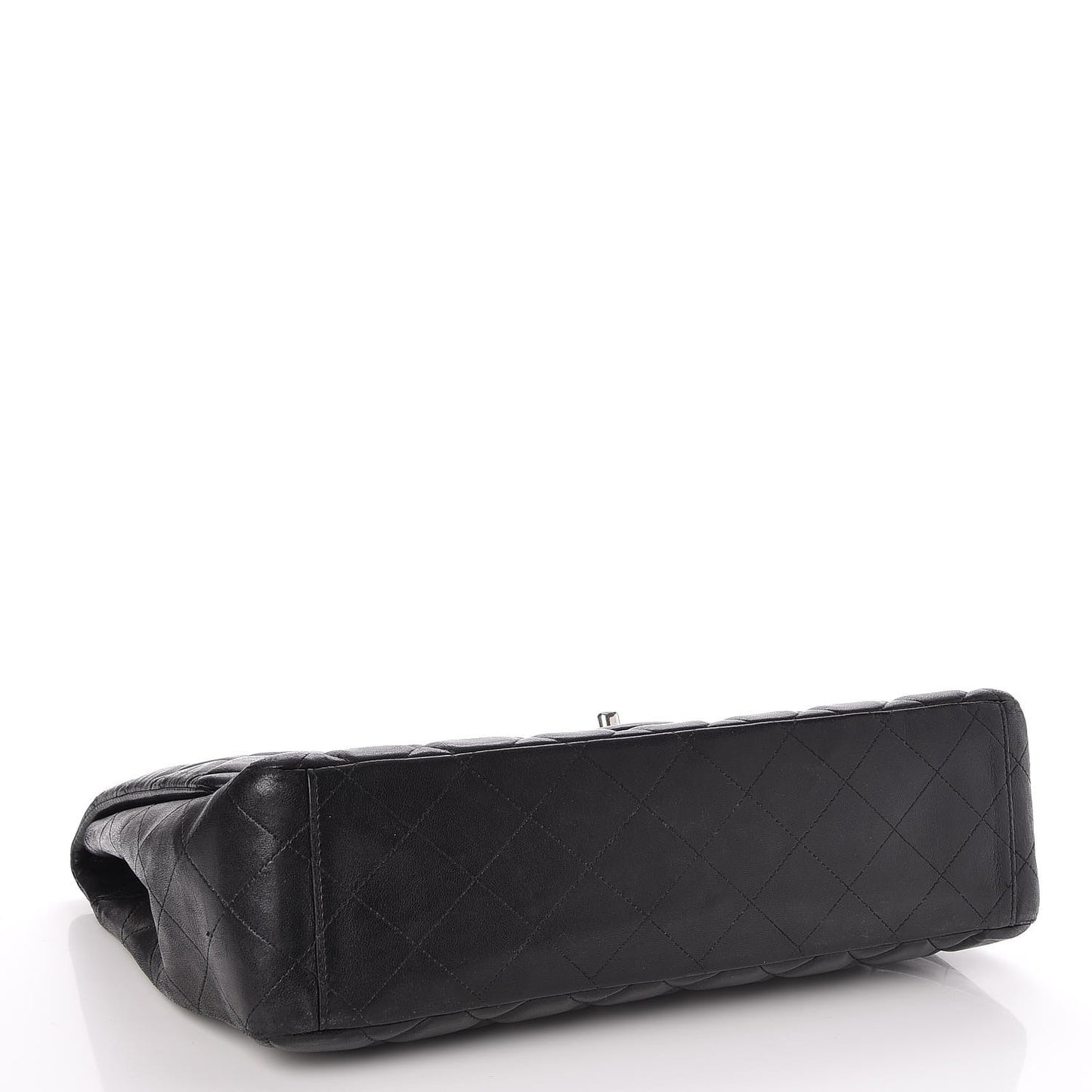 Lambskin Quilted Maxi Single Flap Black