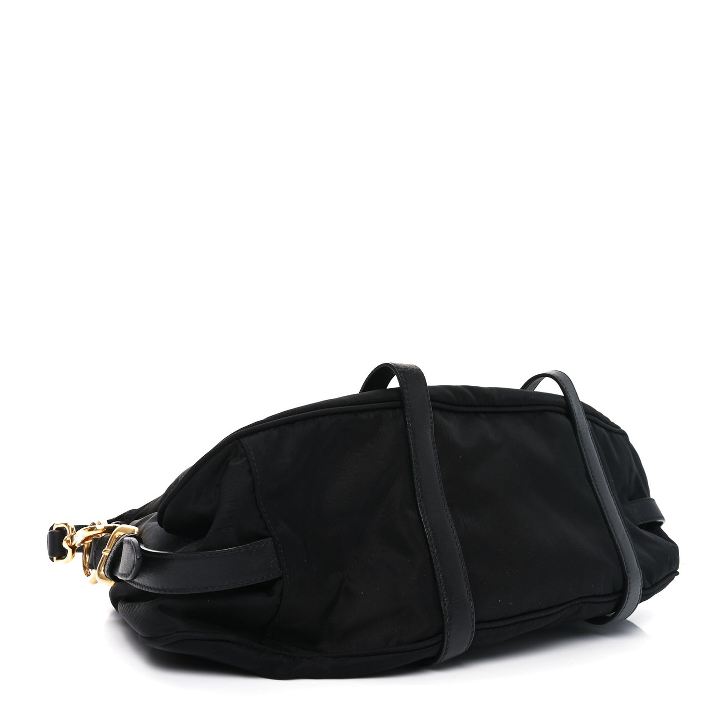 Tessuto Nylon Soft Calf Shopping Satchel Black