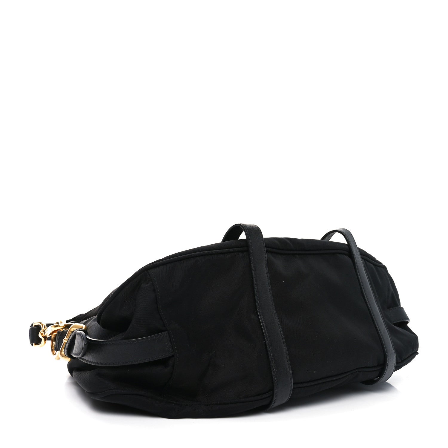 Prada Tessuto Nylon Soft Calf Shopping Satchel Black 4 of 9