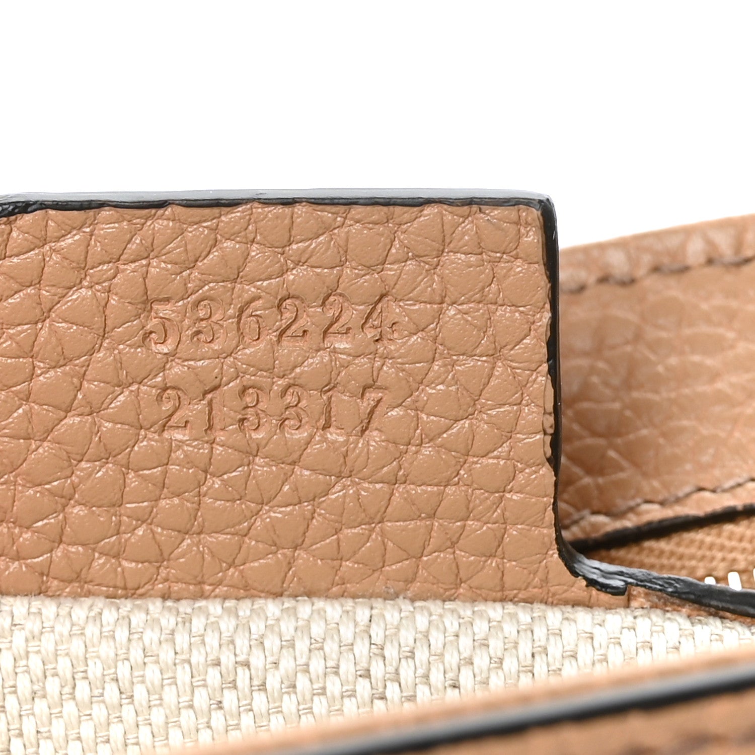 Gucci Pebbled Calfskin Medium Soho Flap Crossbody Camelia 7 of 9