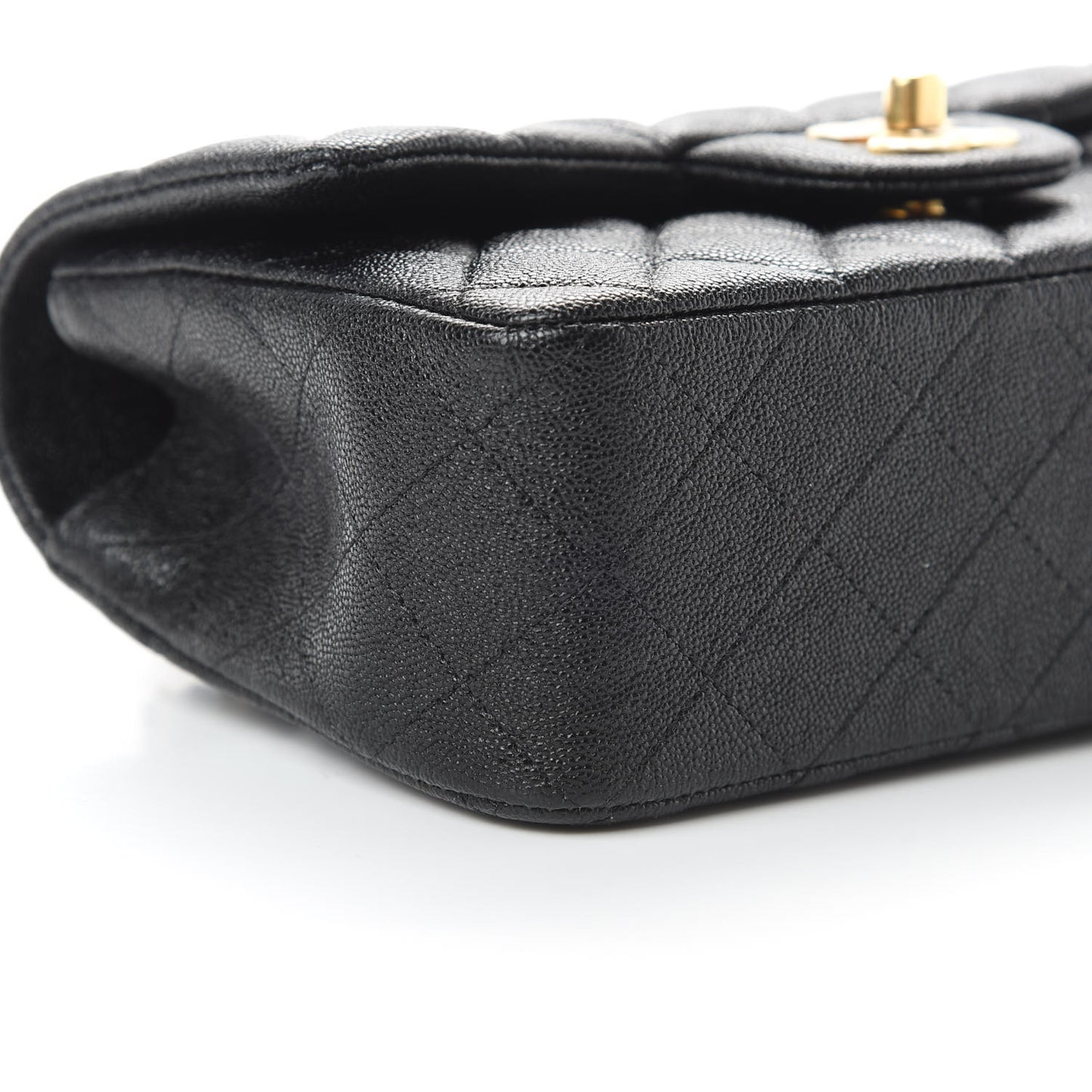 Caviar Quilted Mini Top Handle Rectangular Flap Black