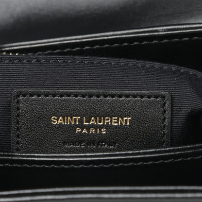 Saint Laurent Calfskin Y Quilted Monogram Toy Loulou Crossbody Bag Black 6 of 9