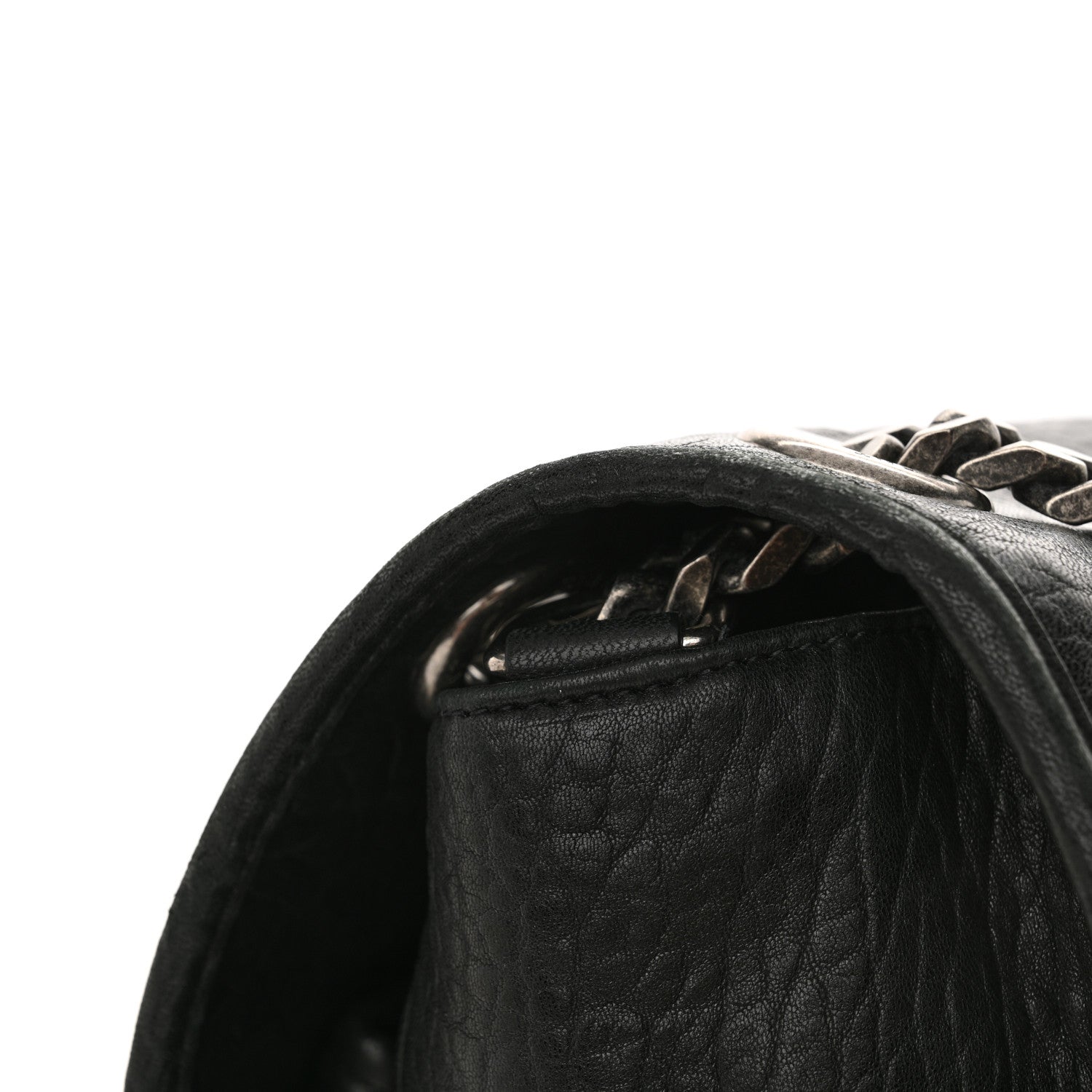 Saint Laurent Grained Lambskin Monogram Oversized Niki Chain Satchel Black 11 of 13