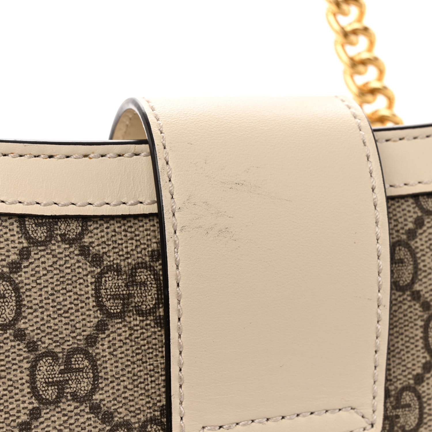 Gucci GG Supreme Monogram Medium Padlock Tote White 13 of 14