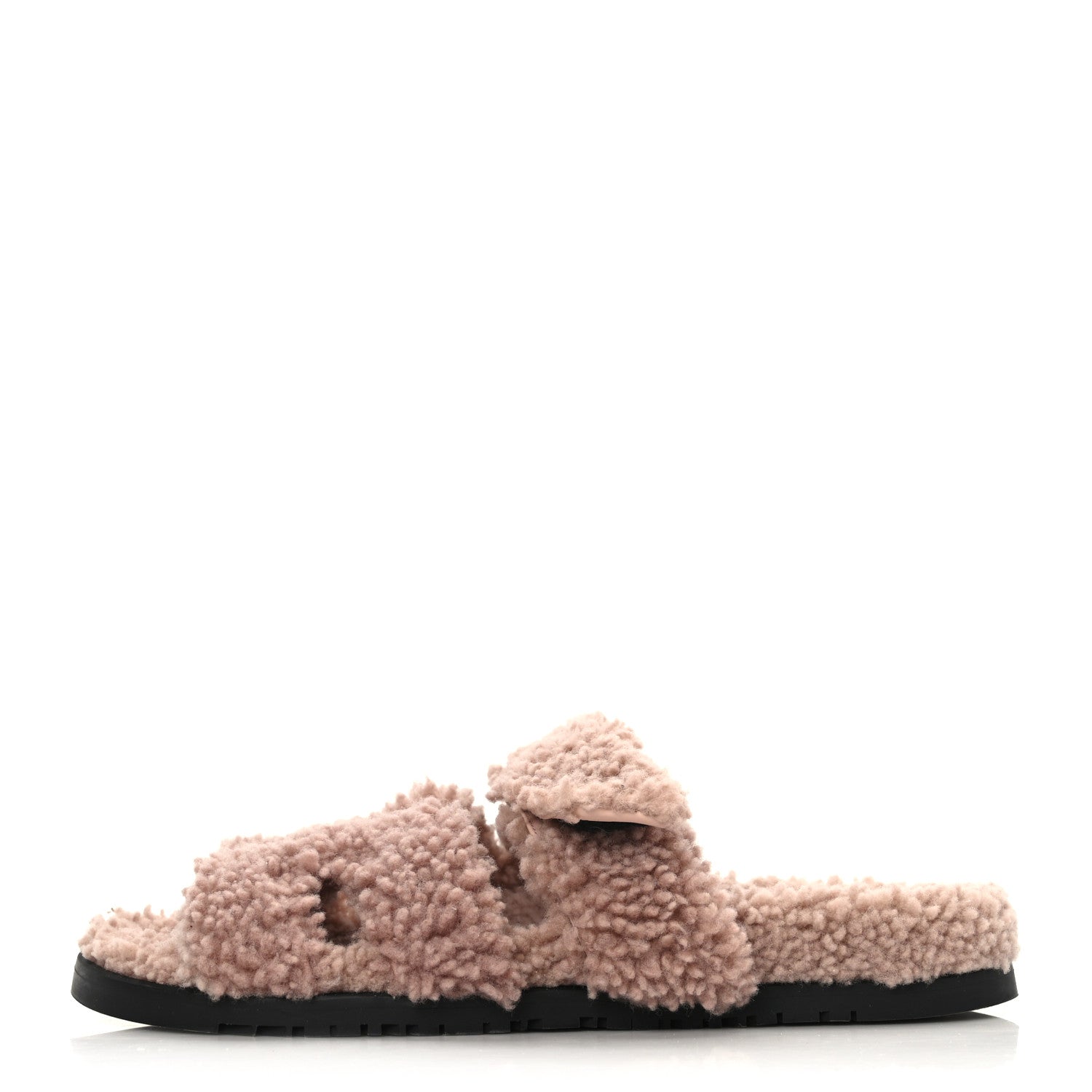 Hermes Woolskin Womens Chypre Sandals 40 Bois De Santal 1 of 12