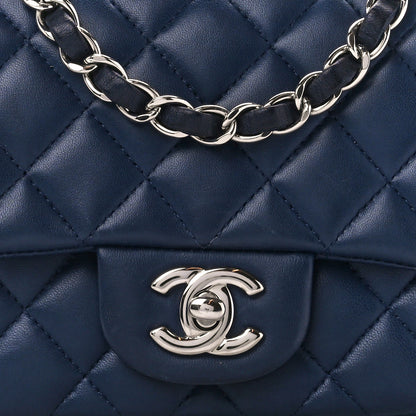 Chanel Lambskin Quilted Mini Square Flap Navy 9 of 11