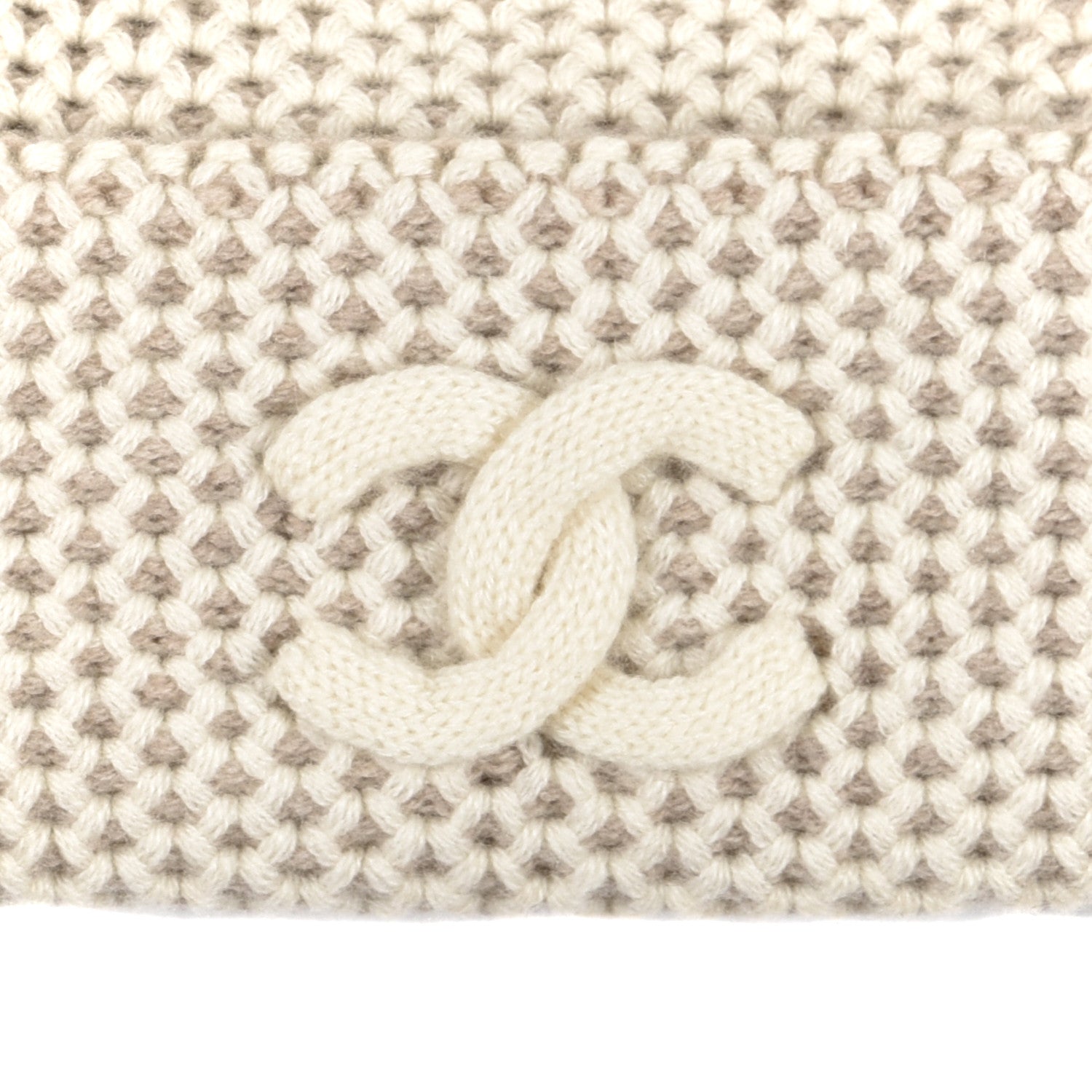 Chanel Cashmere CC Beanie Hat Beige 3 of 5