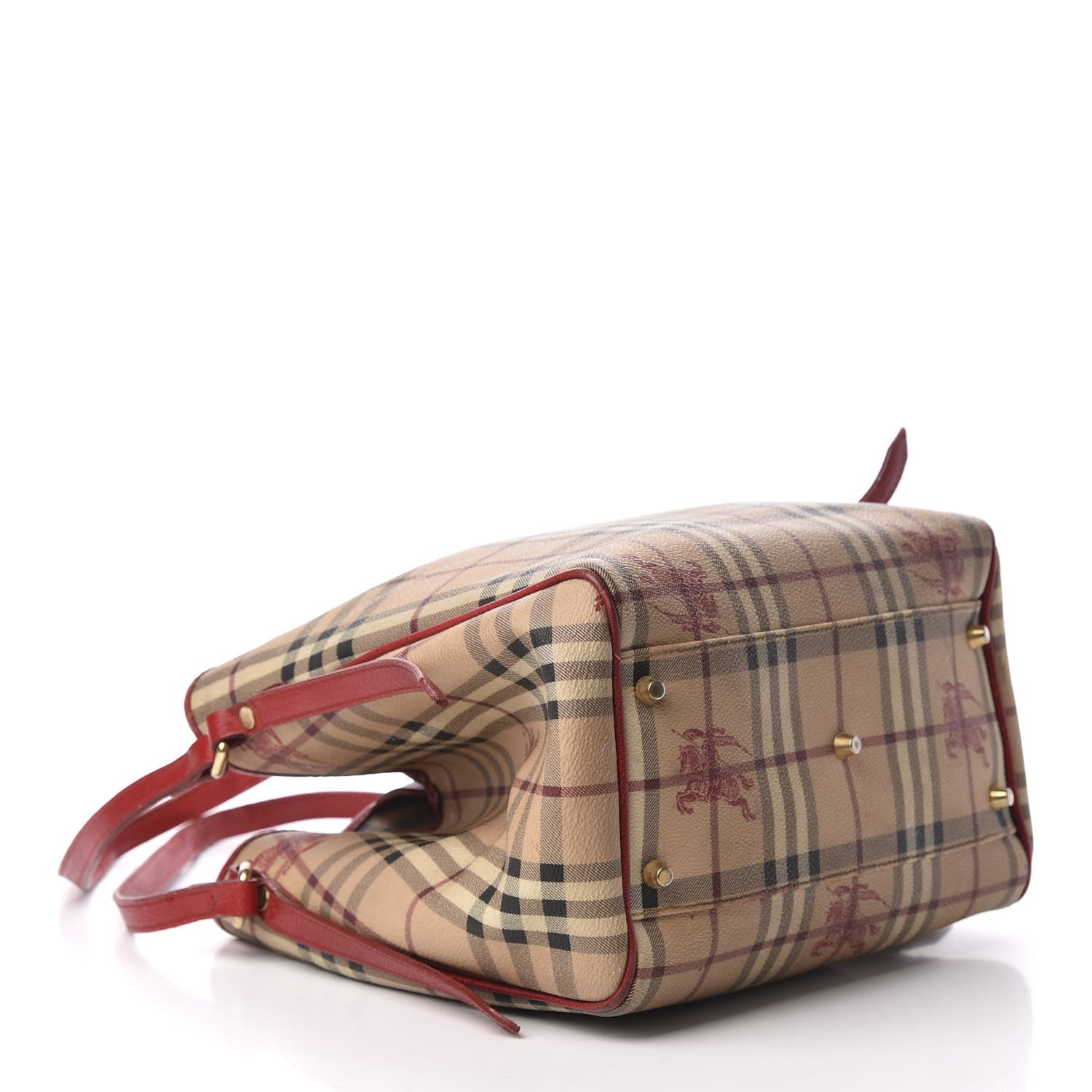 Burberry Haymarket Check Small Canterbury Tote Military Red 4 of 10