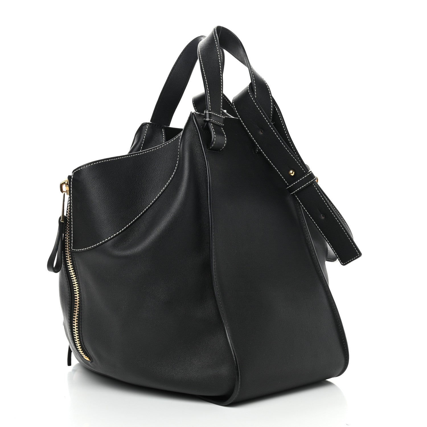 Loewe Calfskin Medium See U Later Hammock Shoulder Bag Black White 3 of 11