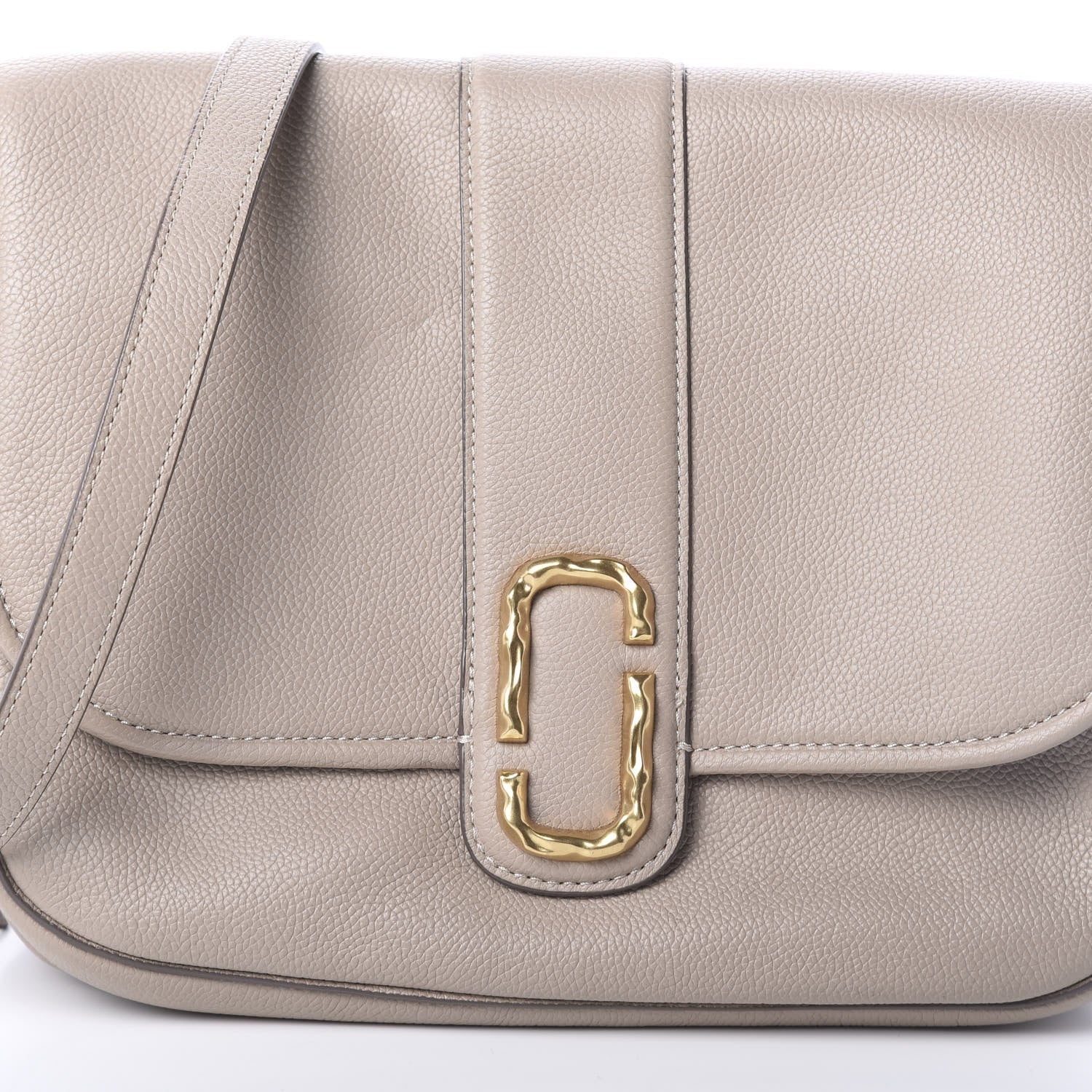 Marc Jacobs Calfskin Interlock Courier Messenger Taupe 7 of 9