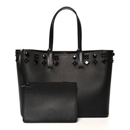 Christian Louboutin Calfskin Empire Spike Studded East West Cabata Tote Black 3 of 11