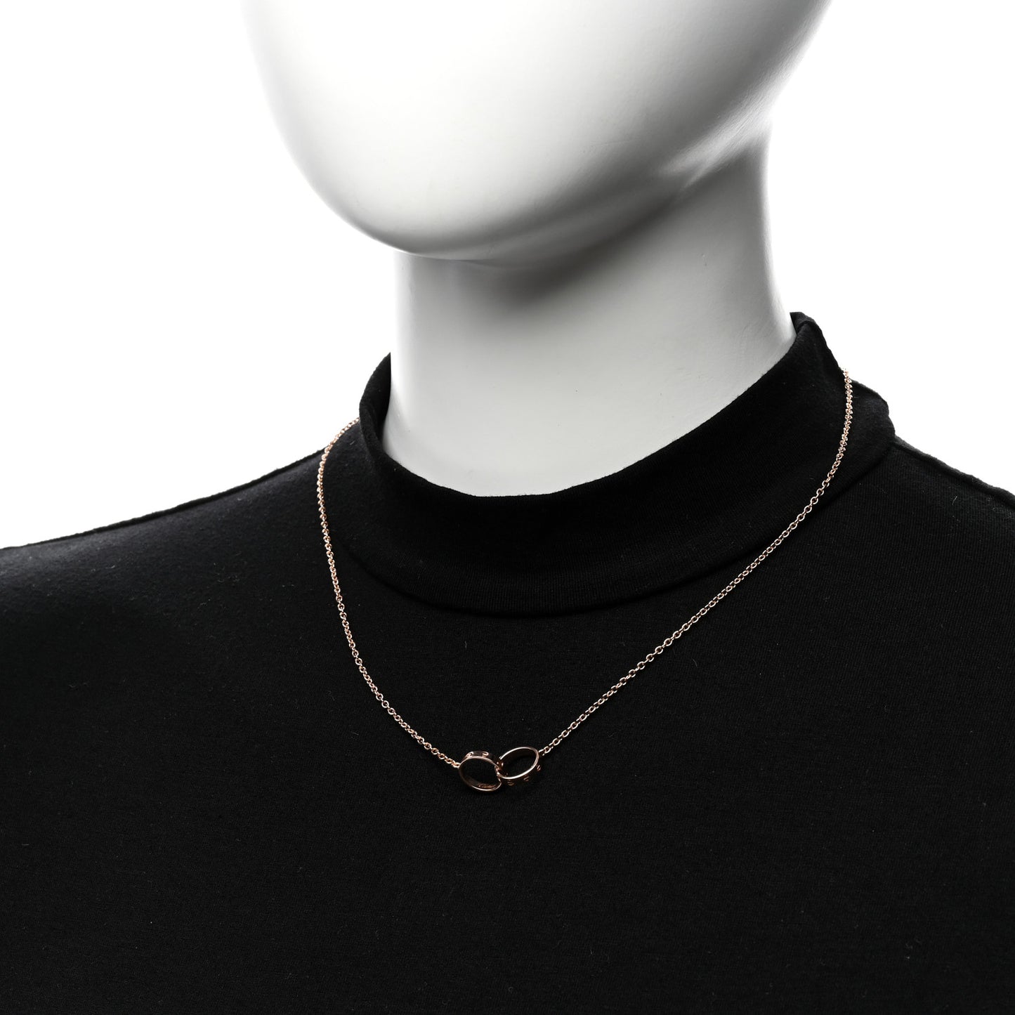18K Pink Gold Interlocking LOVE Necklace