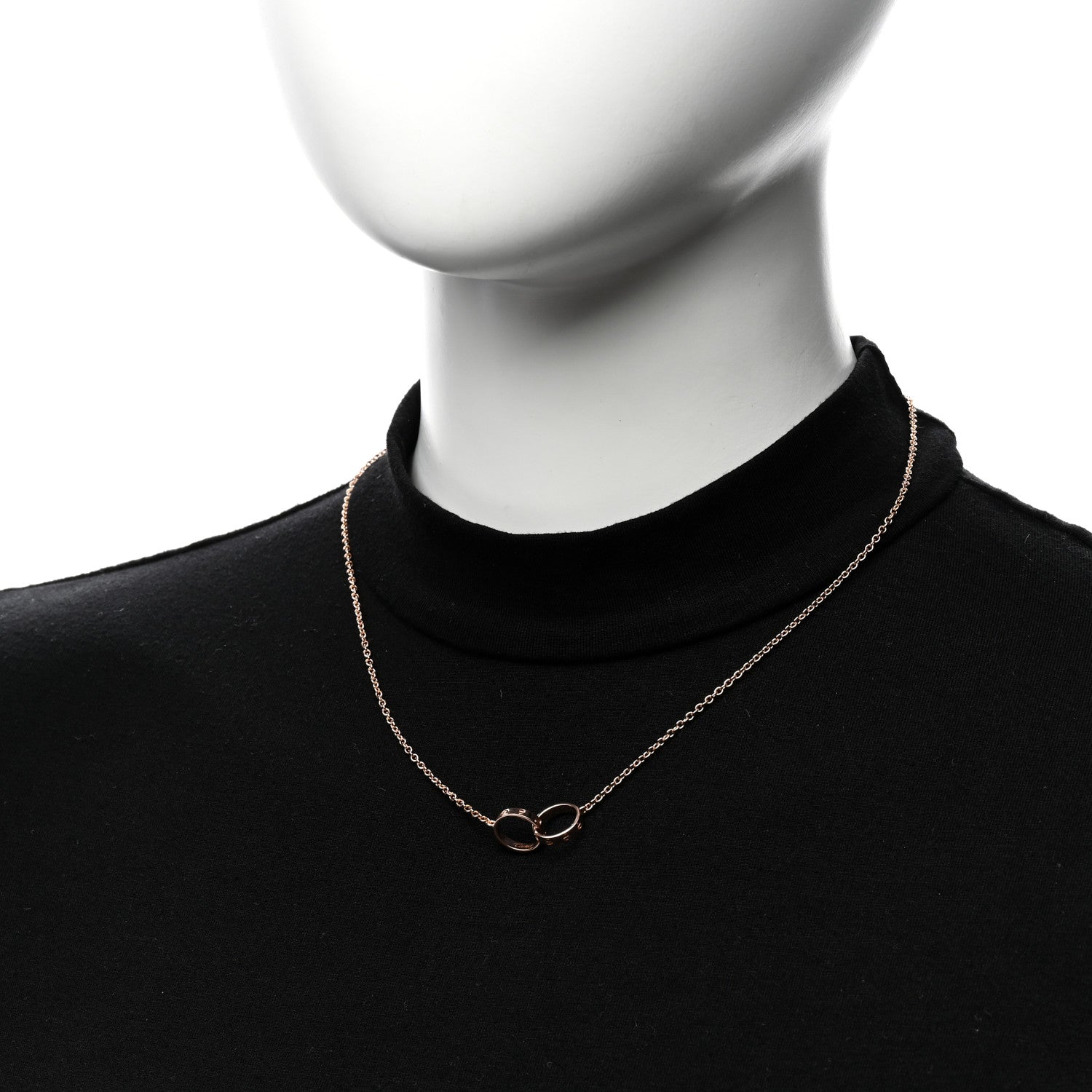 Cartier 18K Pink Gold Interlocking LOVE Necklace 2 of 6