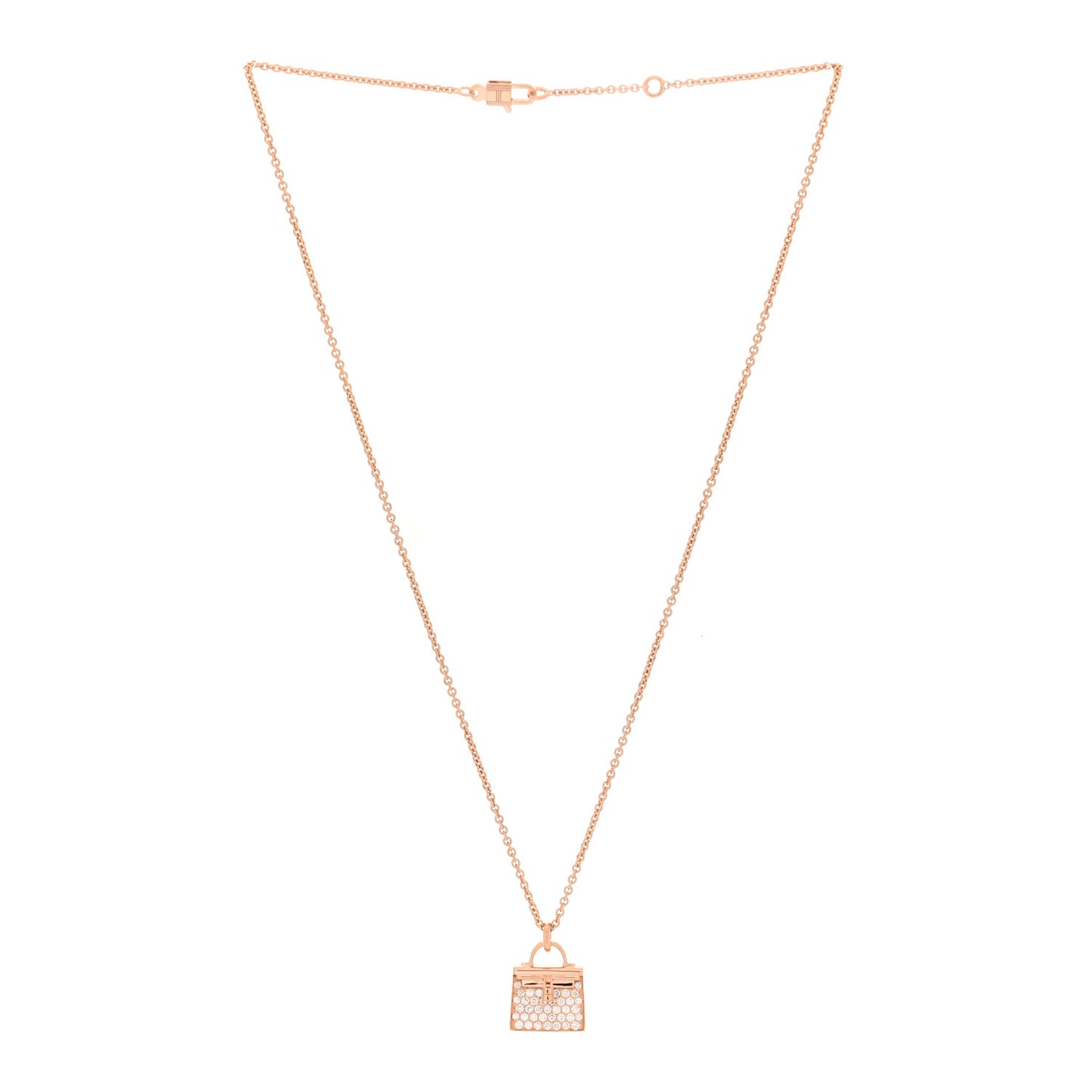 18K Rose Gold Diamond Kelly Amulettes Pendant Necklace