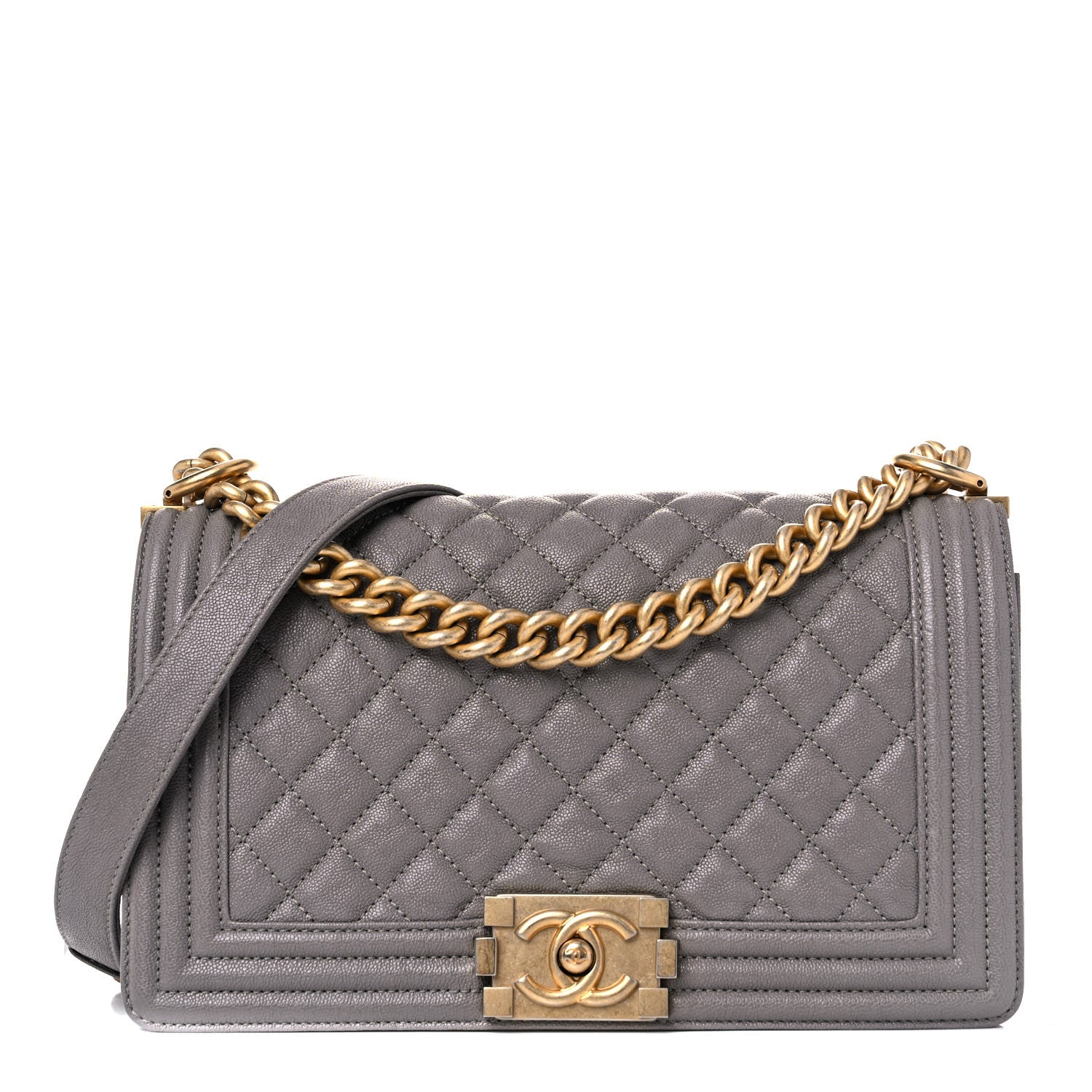 Chanel Caviar Quilted Medium Boy Flap Grey 1 of 9
