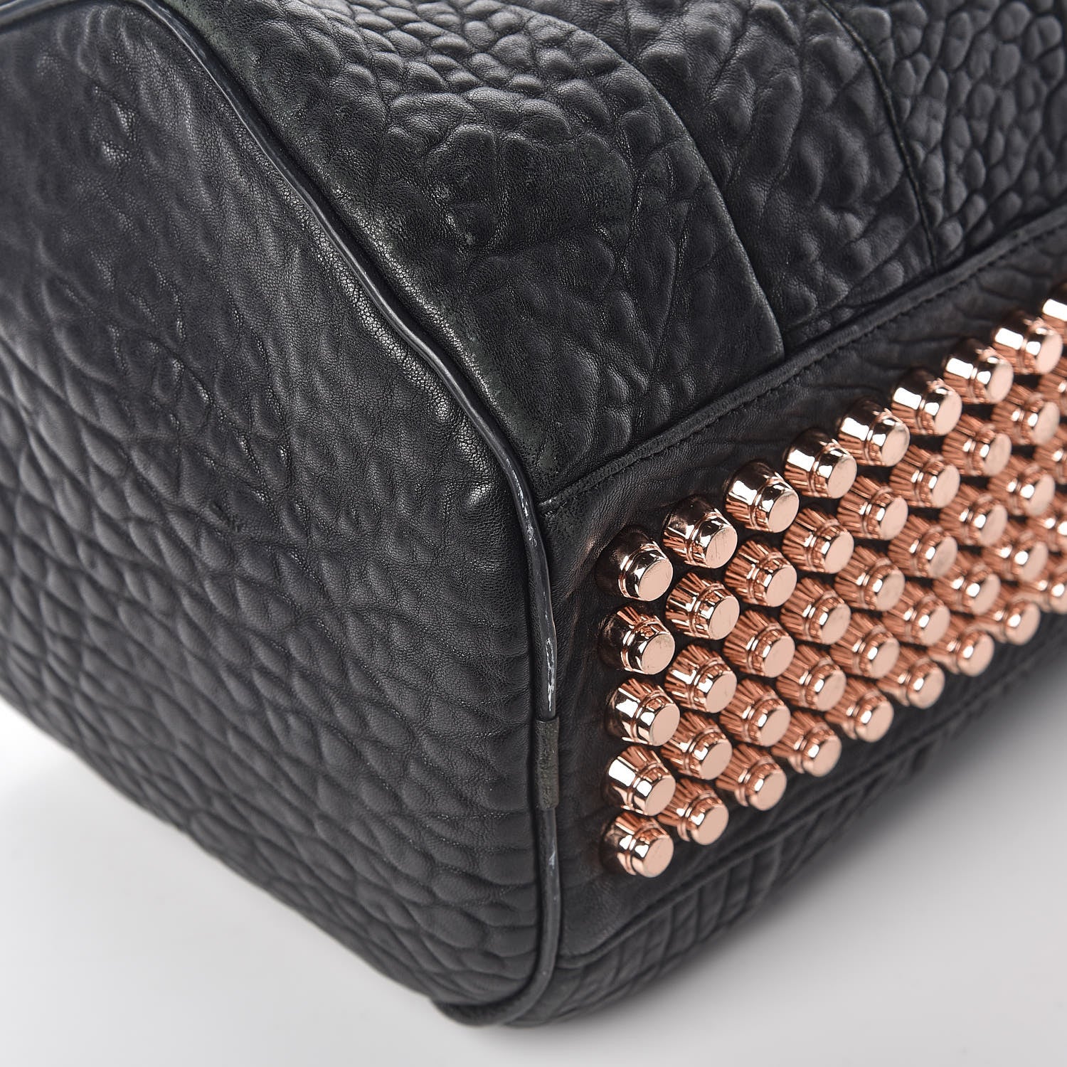 Alexander Wang Pebbled Lambskin Rocco Black Rose Gold Hardware 12 of 17