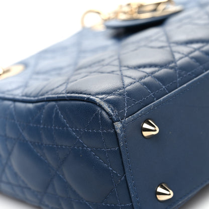 Christian Dior Lambskin Cannage Gradient Small My ABCDior Lady Dior Indigo Blue 9 of 15
