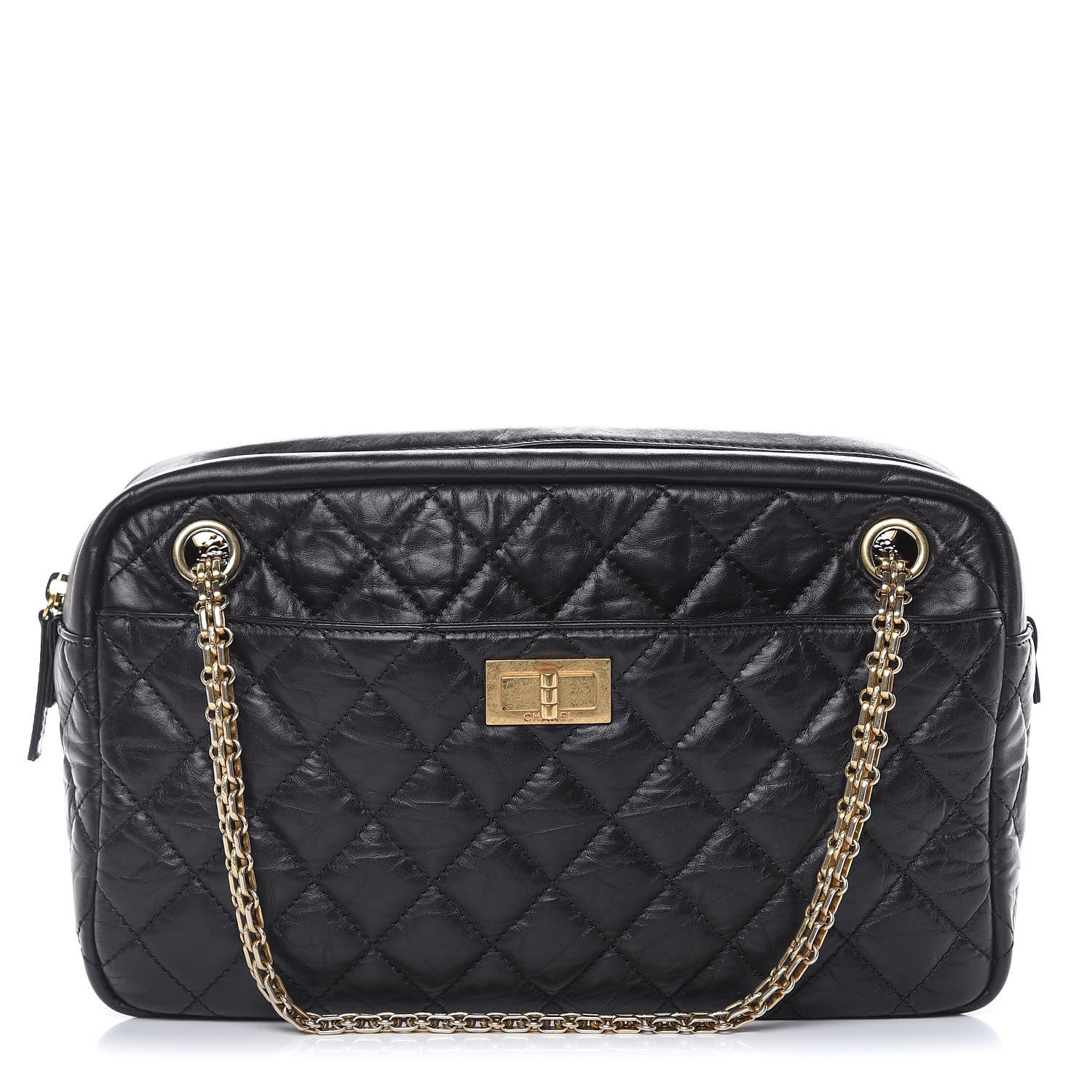 Chanel Aged Calfskin Quilted Medium Reissue Camera Case Black 1 of 10