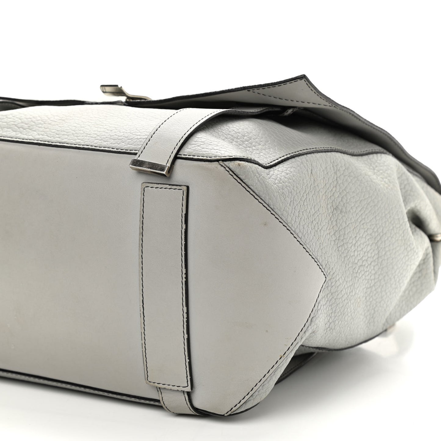 Pebbled Calfskin Small PS Courier Backpack Heather Grey
