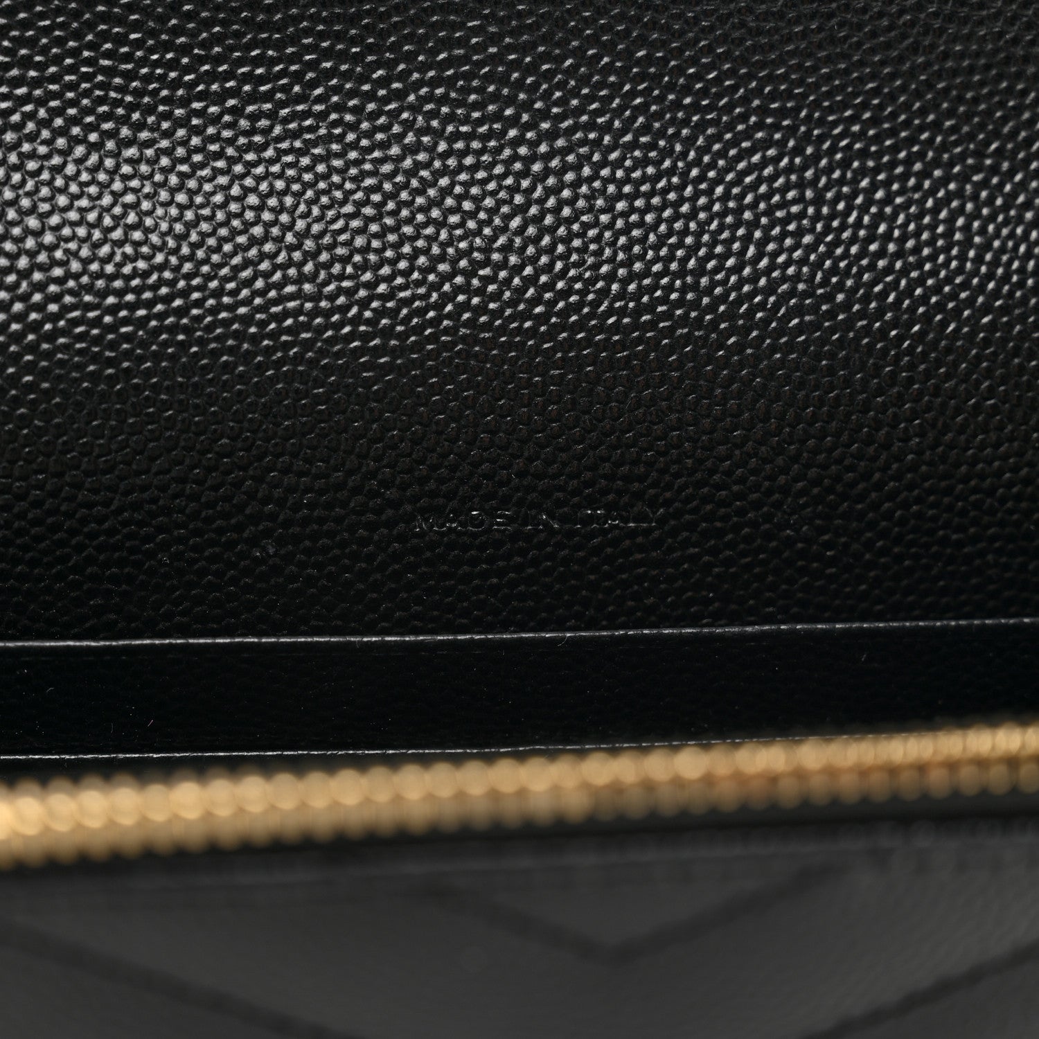 Saint Laurent Grain De Poudre Matelasse Chevron Monogram Envelope Chain Wallet Black 6 of 10