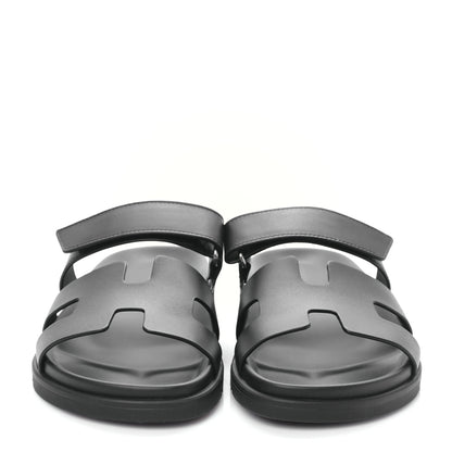 Hermes Calfskin Womens Chypre Sandals 40 Black 2 of 8
