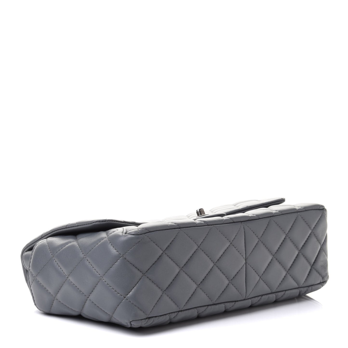 Lambskin Large Around Pockets Flap Dark Grey