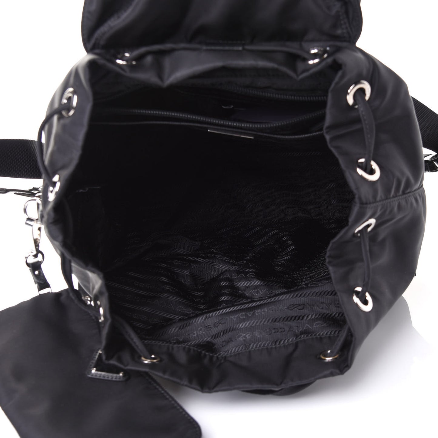 Tessuto Nylon Saffiano Medium Backpack Black