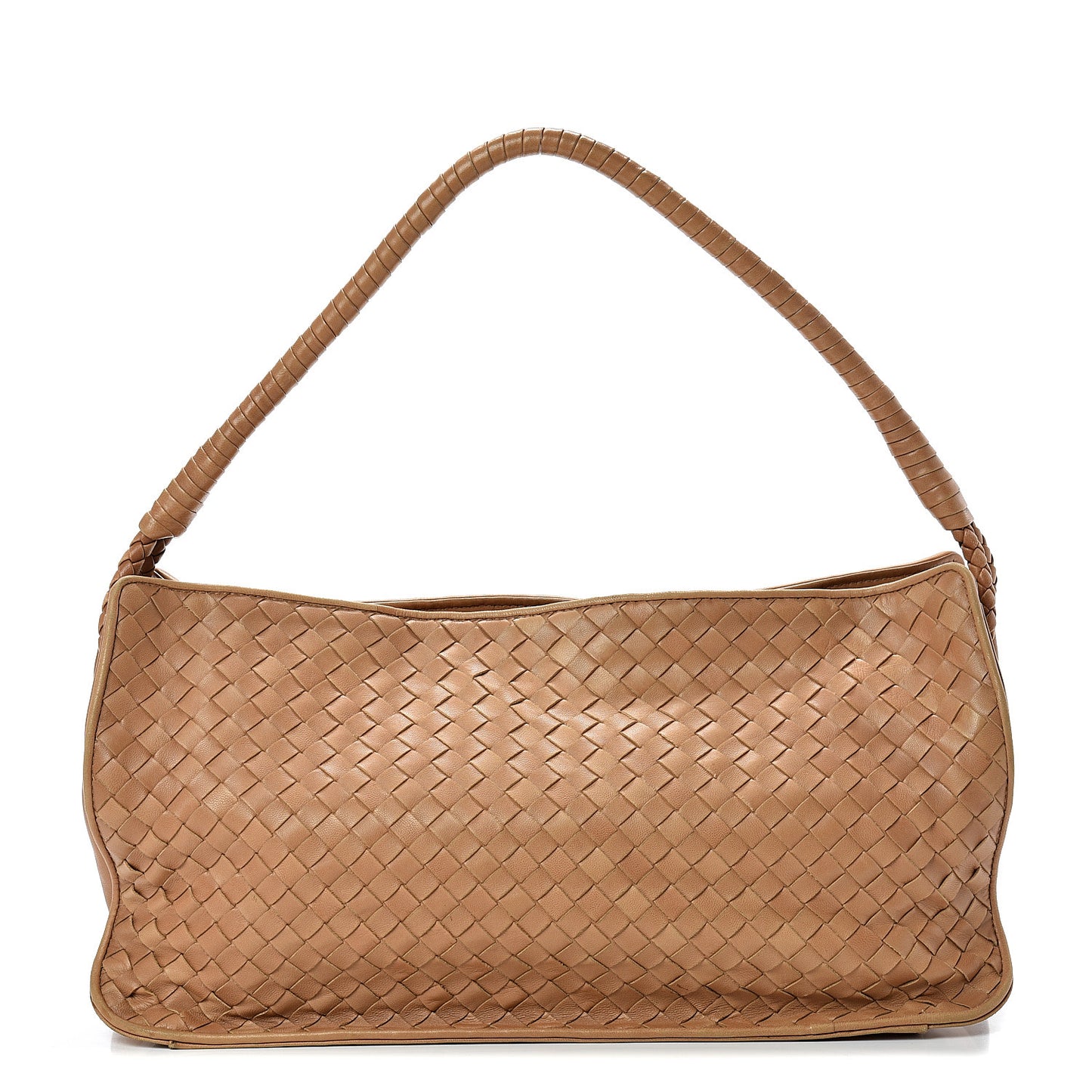 Nappa Intrecciato Shoulder Bag Camel