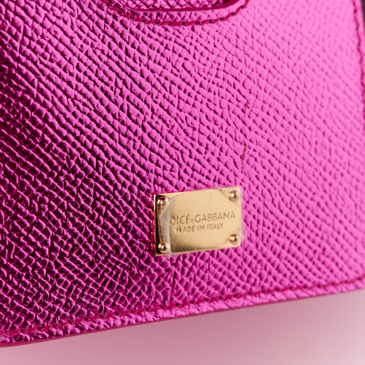 Dolce & Gabbana Metallic Dauphine Medium Miss Sicily Satchel Pink 7 of 11