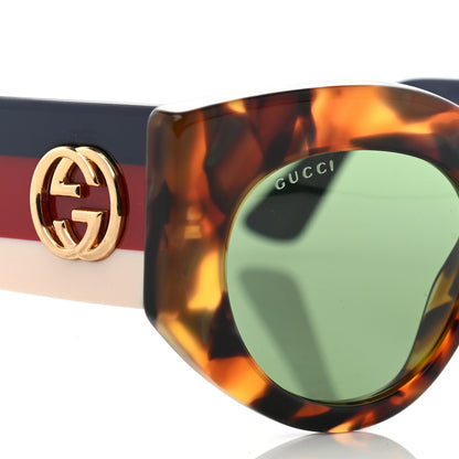 Gucci Acetate Oversized Rectangle Frame Web Sunglasses GG 0275/S Tortoiseshell 8 of 9