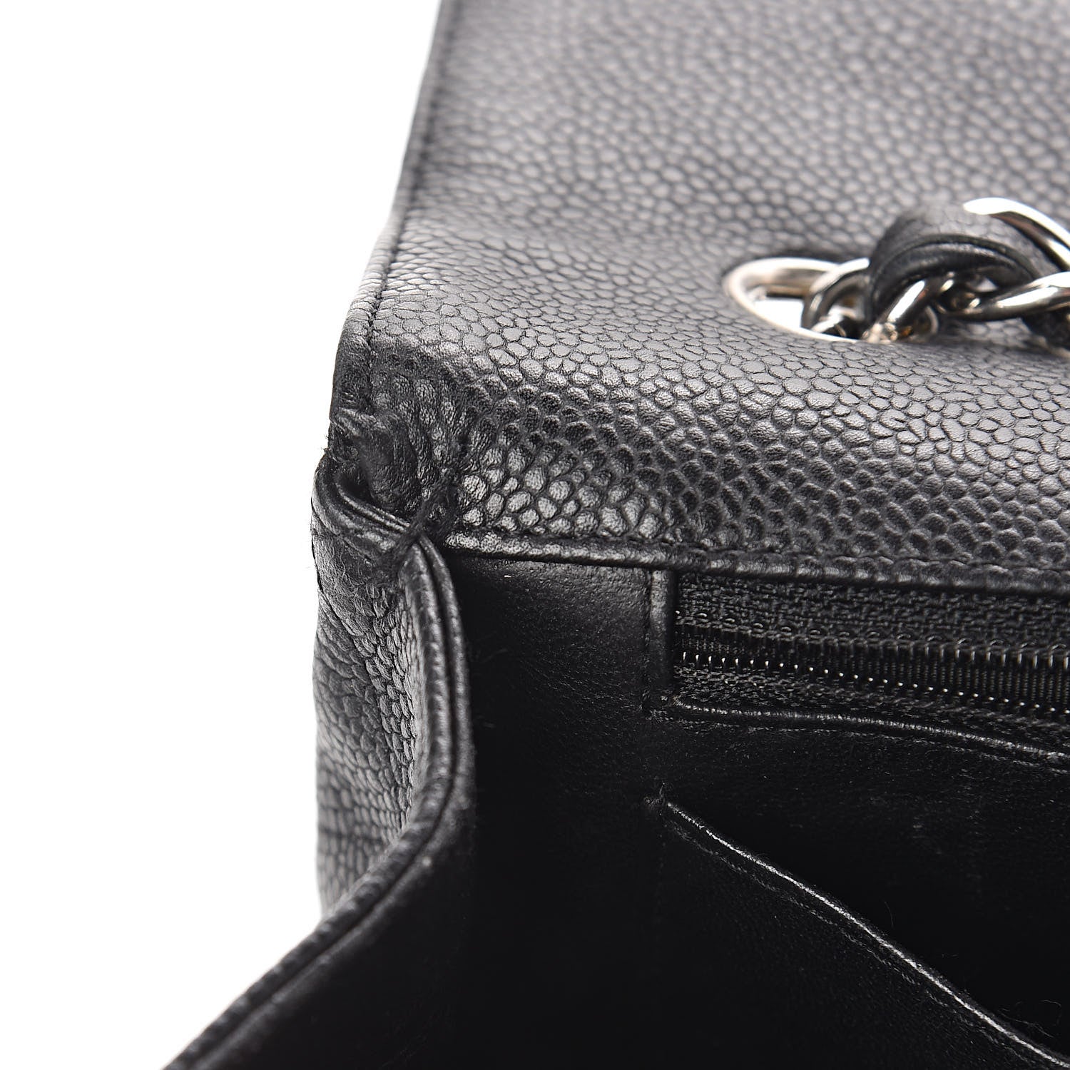 Chanel Caviar Quilted Jumbo Single Flap Black 8 of 13