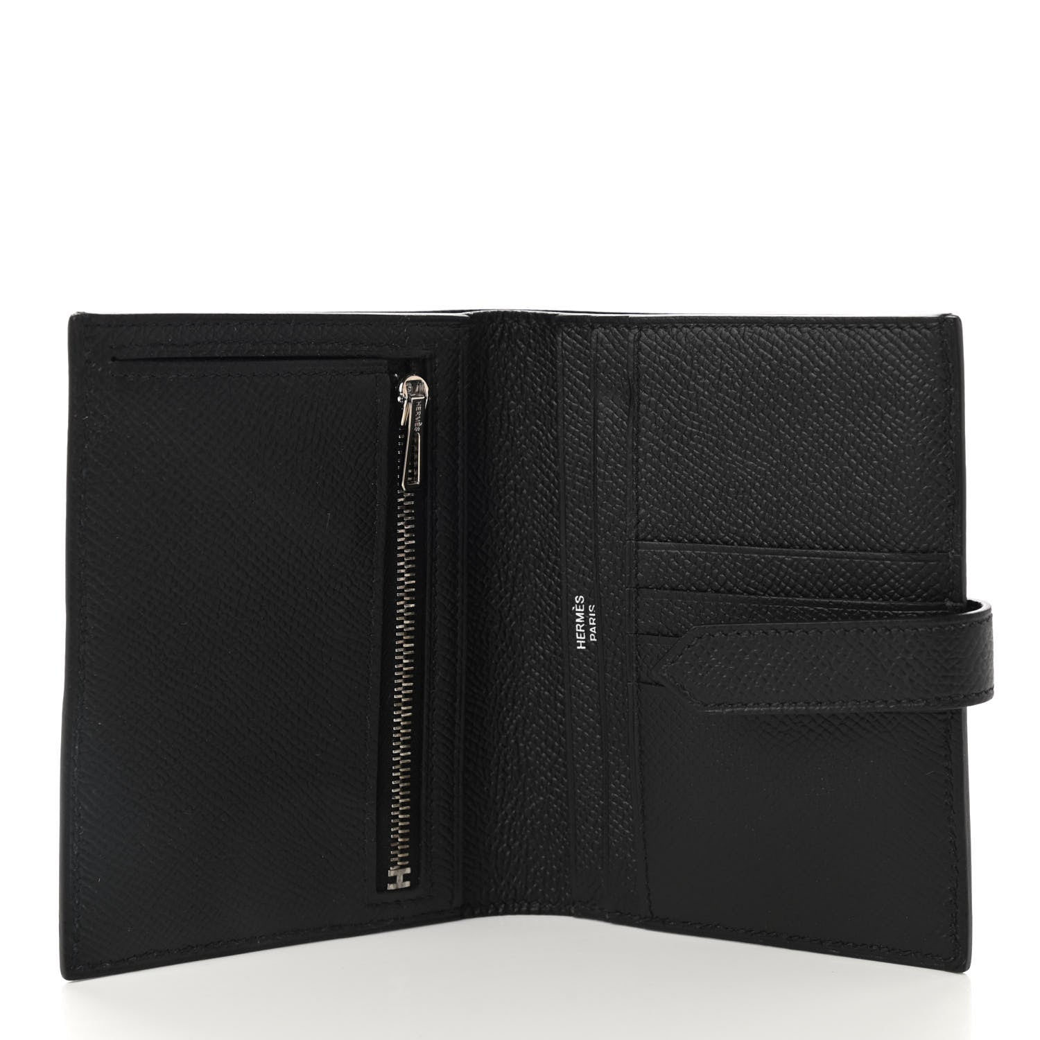 Hermes Epsom Bearn Compact Wallet Black 5 of 8