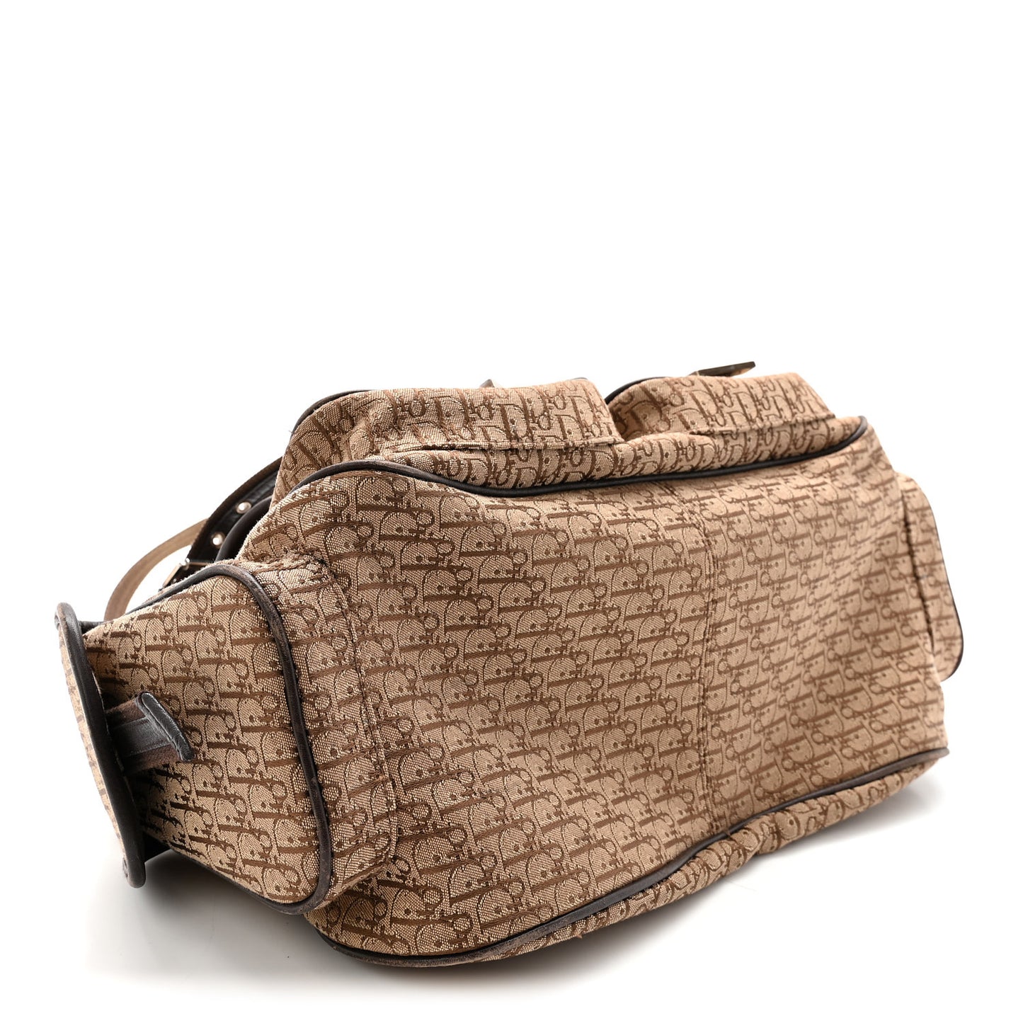 Monogram Pocket Satchel Brown Beige