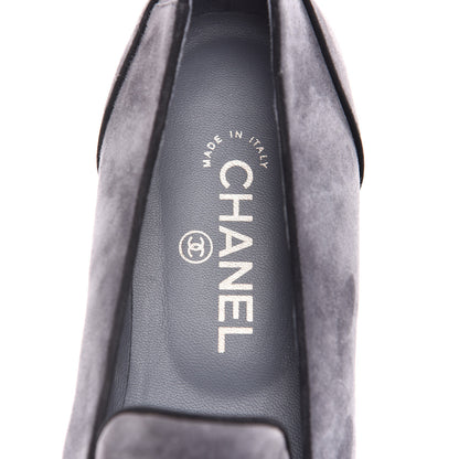 Chanel Suede Calfskin Mocassin CC Flats 39 Grey 7 of 7