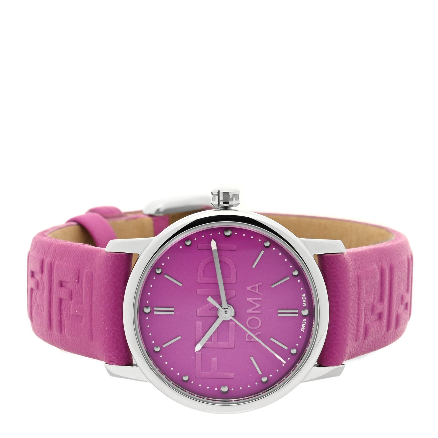 Stainless Steel Calfskin 29mm Forevermore Fendi Quartz Watch Bouganville Fuschia
